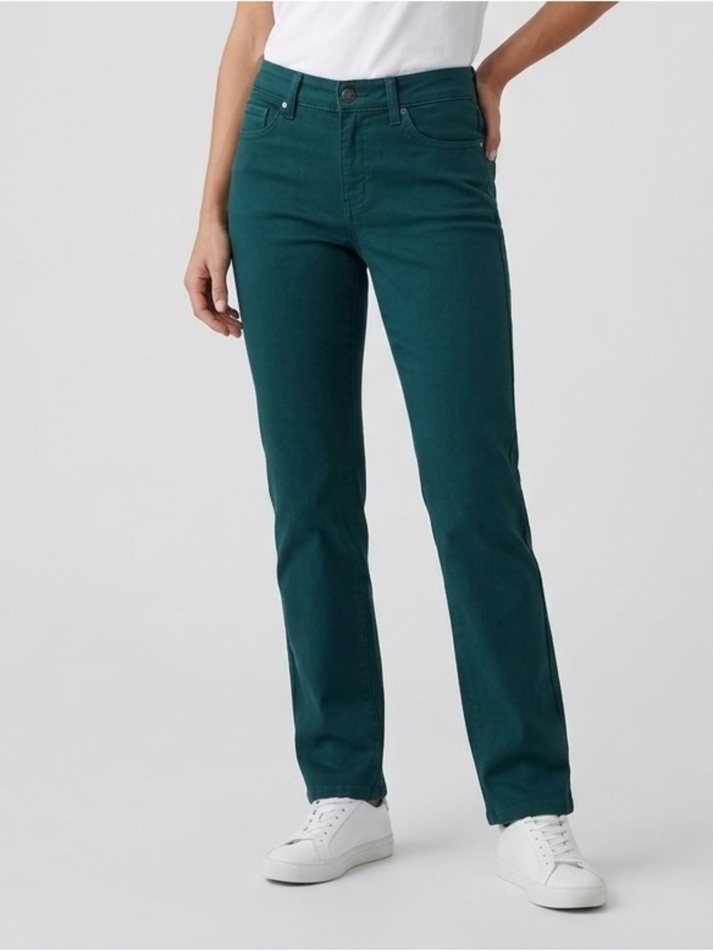 NYDJ Marilyn Straight Leg Jeans Teal Dark Green Size 6